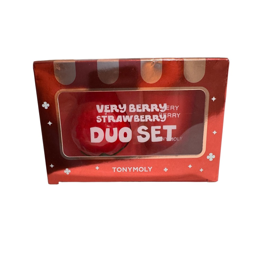 TONYMOLY Very Berry Strawberry Duo Set Hand Cream and Soy Candle Gift Kit